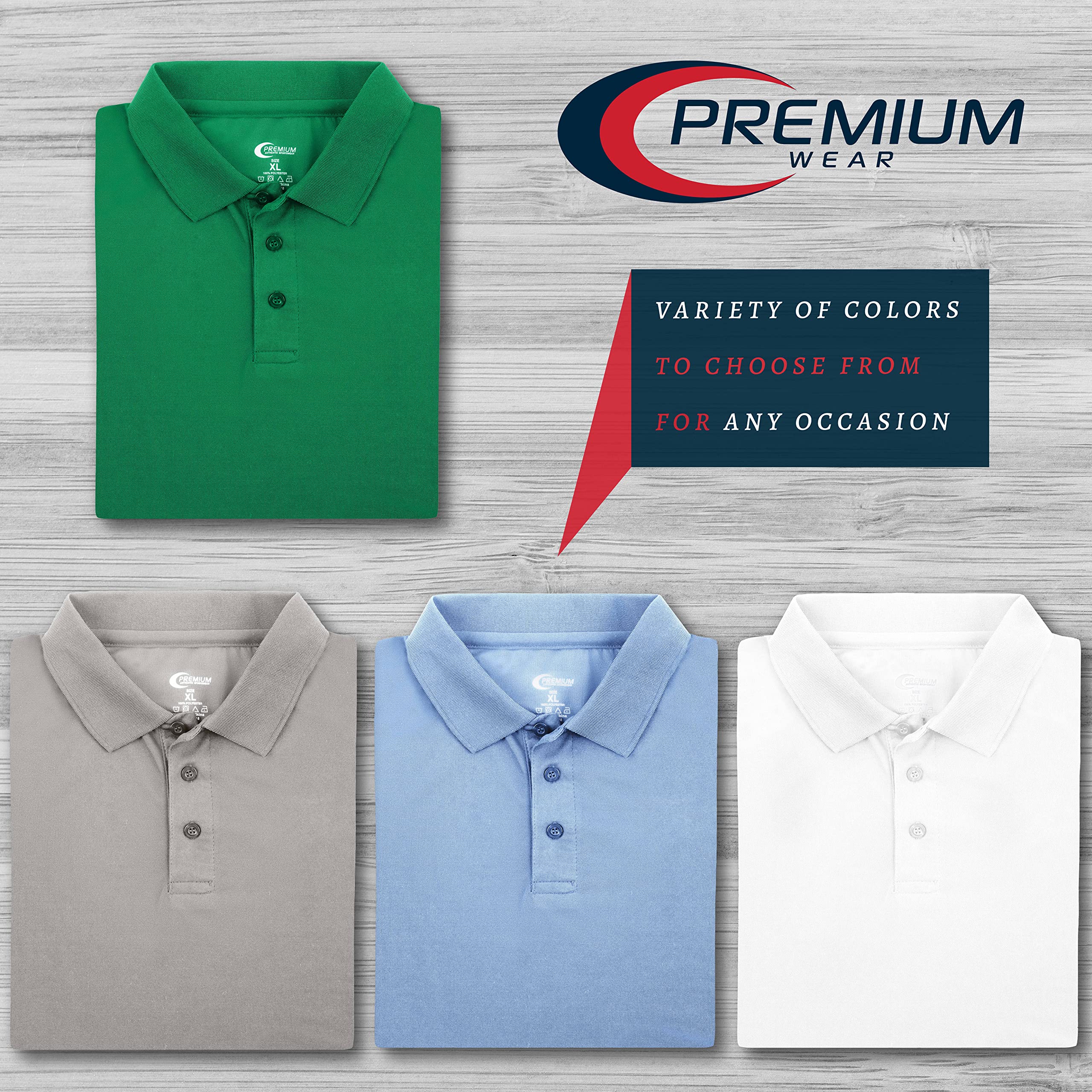 Premium Moisture-Wicking Men's Polo Shirt - Breathable Quick-Dry Performance Tee for Golf, Work & Outdoor Activities
