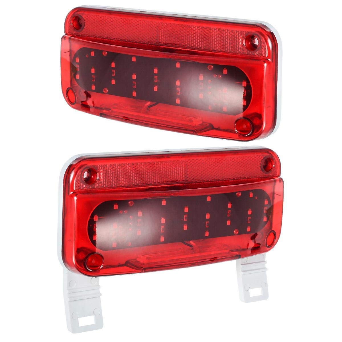 Partsam 14x Amber/Red 2x4 Inch LED RV Camper Tail Light Kit - 6 Diode LED Marker Lights with Red Surface Mount Stop/Turn/Tail & License Plate Lights - Waterproof for RV Trailers, 5th Wheel Motorhomes & Campers - Perfect for Night Driving & Enhanced Safety