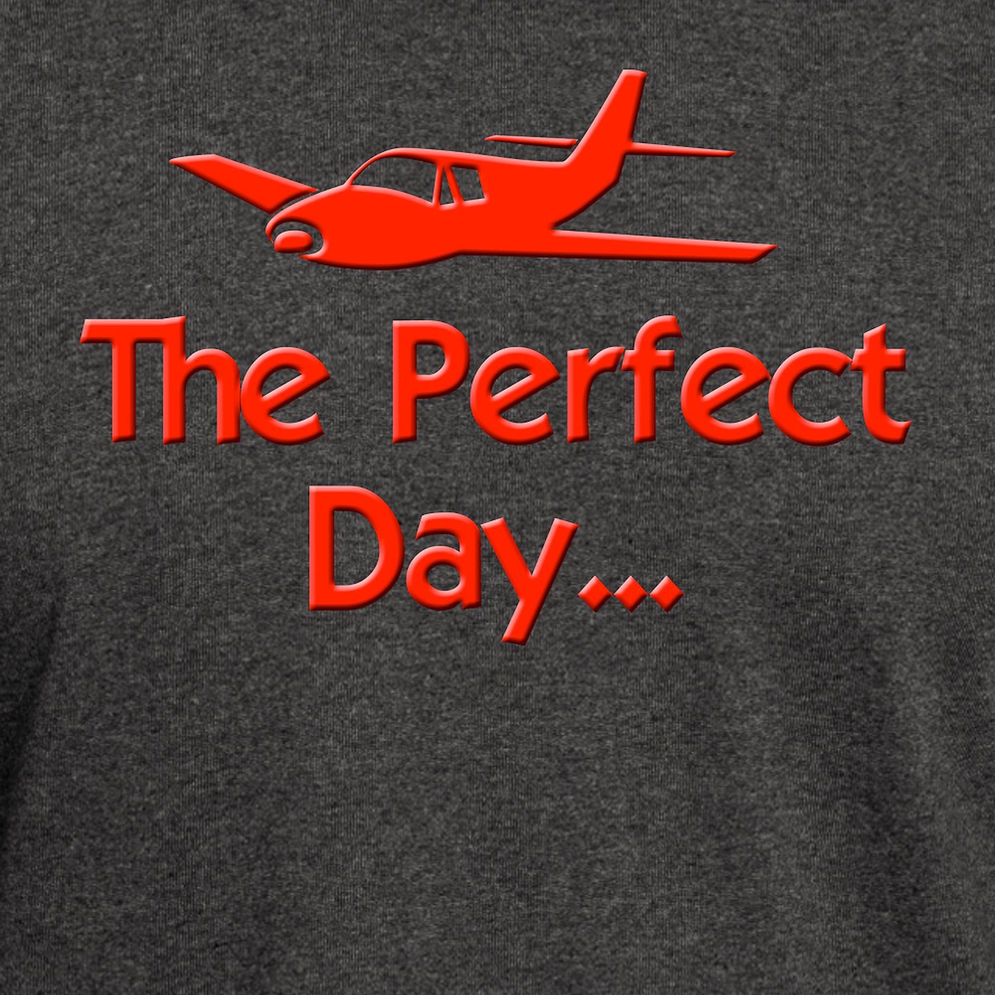 Perfect Day Airplane Graphic T-Shirt for Men - 100% Cotton Classic Dark Tee | Casual Wear, Travel Outfits & Gifts for Aviation Enthusiasts