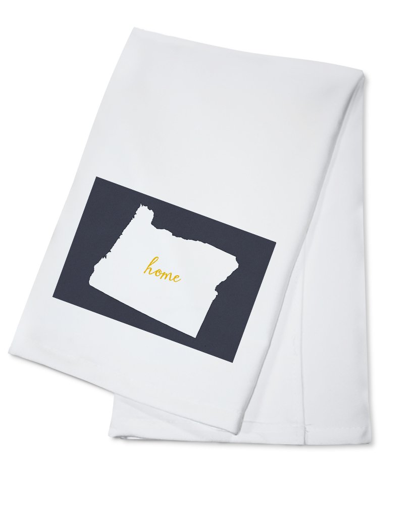 Oregon State Themed 100% Cotton Tea Towel - Decorative Hand Towel for Kitchen & Home - White on Gray Design - Perfect for Dish Drying, Gift Giving & Farmhouse Decor