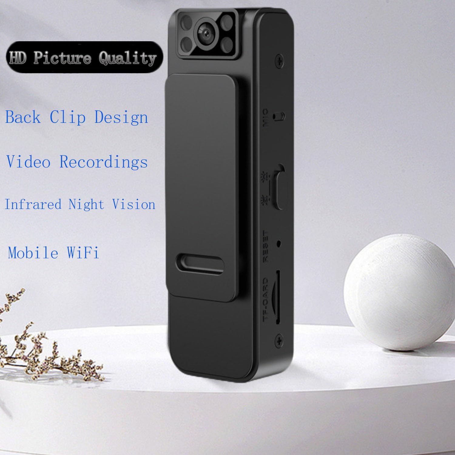 CLOXKS 2023 New HD 1080P Noise Reduction Action Camera - Mini Body Camera with Night Vision, Rotatable Lens & Long Battery Life - Perfect for Outdoor Sports, Travel Vlogging & Nighttime Adventures