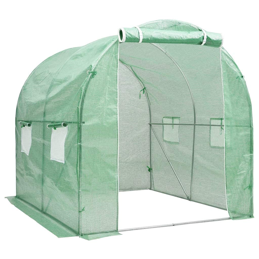 Walk-in Greenhouse Tent for Outdoor Gardening - 43.1 ft² Plant Canopy with Roll-Up Entry Doors & Side Windows (78.7