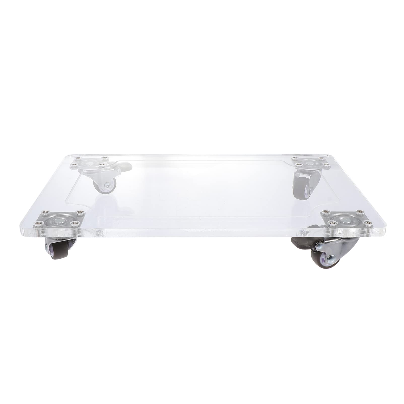 Yardwe Square Plant Dolly with Wheels - Heavy Duty Clear Acrylic Flower Pot Tray & Moveable Planter Base - Ideal for Indoor/Outdoor Plants, Gardening, and Home Decor
