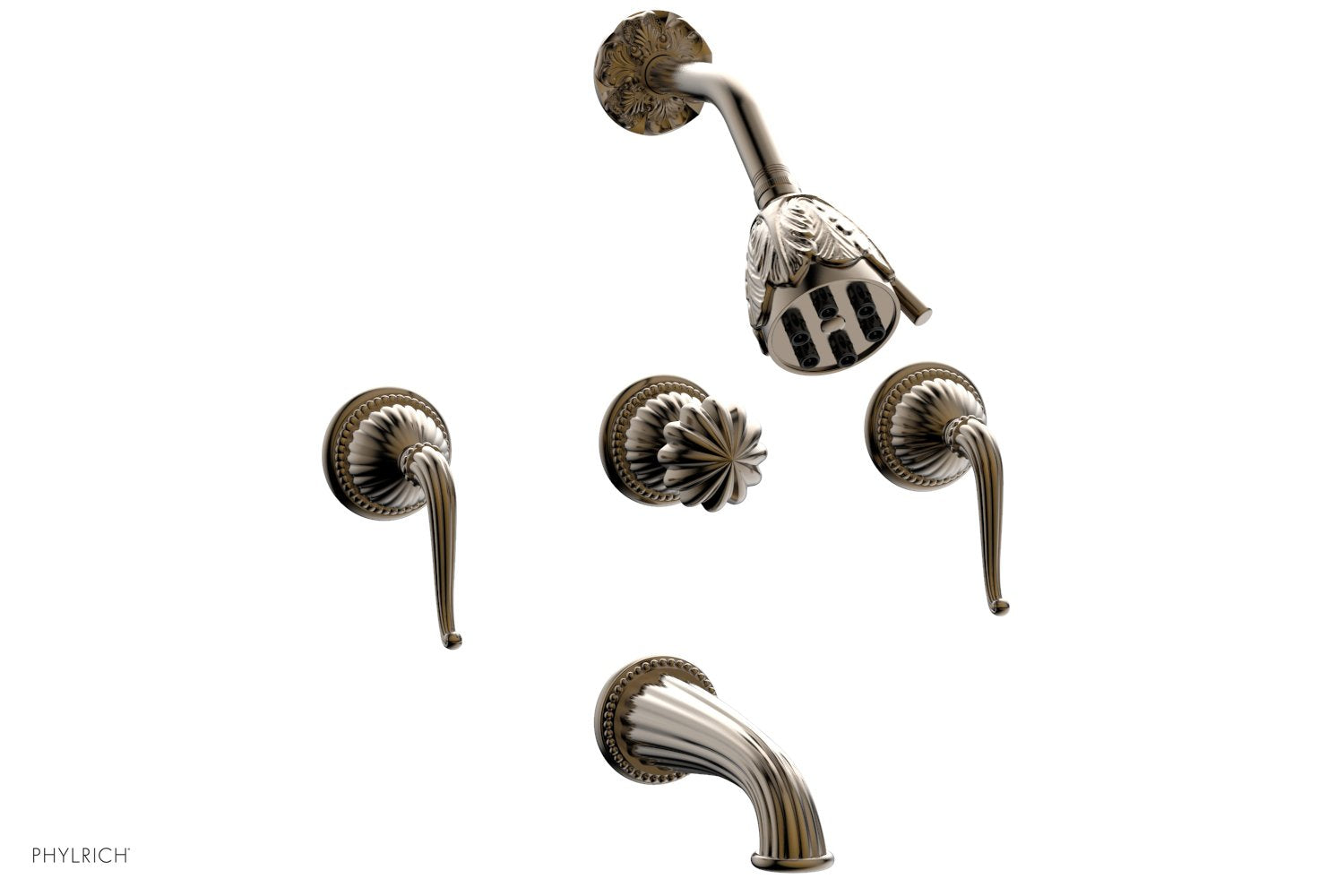 GEORGIAN & BARCELONA K2141 Three Handle Tub and Shower Faucet Set - Perfect for Bathroom Renovation & Modern Home Upgrade