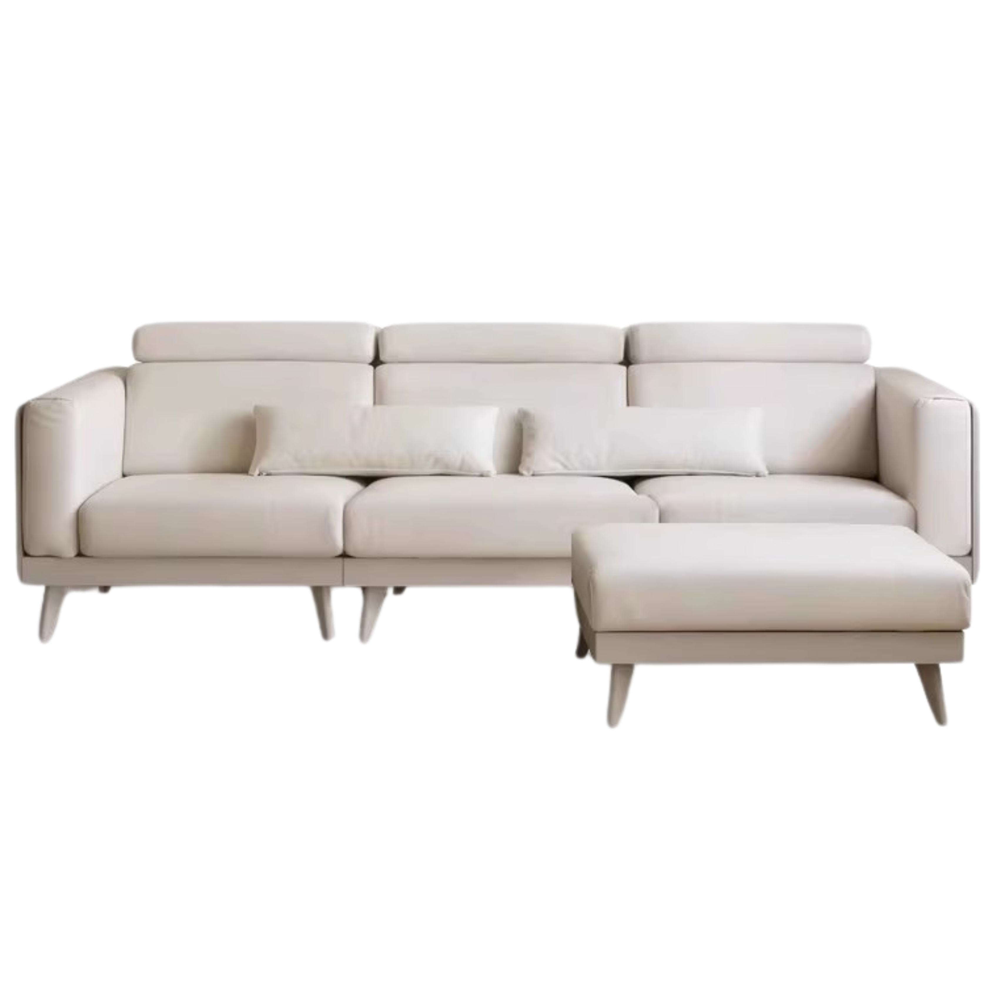out of stock 104.3х66.9х32.6 inch / 265х170х83 cm / milk white color / sofa + footstool