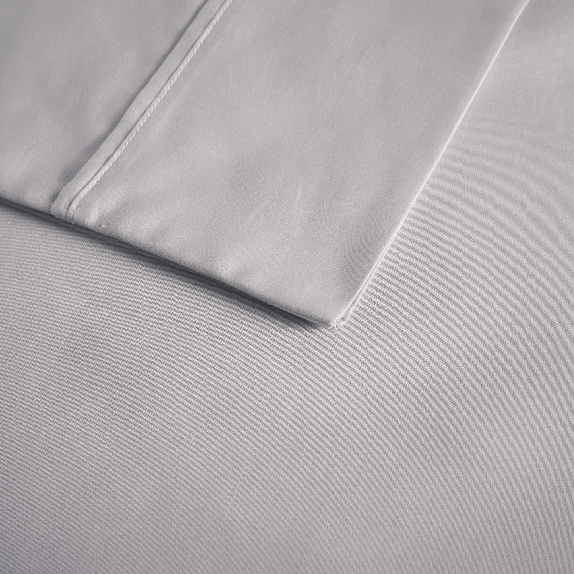 Beautyrest BR 600 Thread Count Cooling Cotton Blend Sheet Set - 16 Inch Deep Pocket, All Season Soft Bedding - Queen Size Grey 4 Piece (BR20-0995) | Perfect for Hot Sleepers & Luxury Bedroom Decor