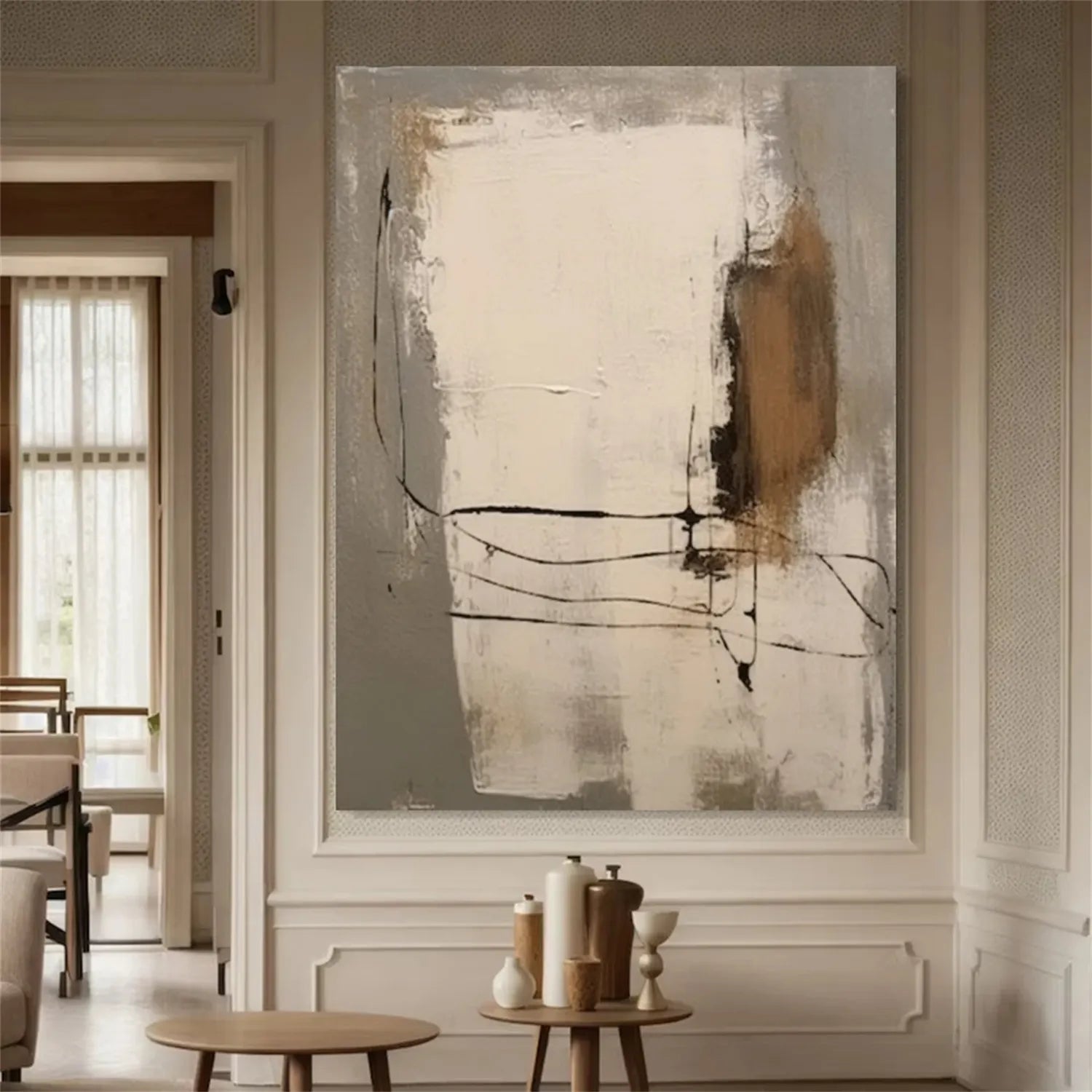 Abstract Painting #AB 180 - Modern Wall Art for Living Room, Bedroom & Office Decor | Large Canvas Artwork for Home & Commercial Spaces