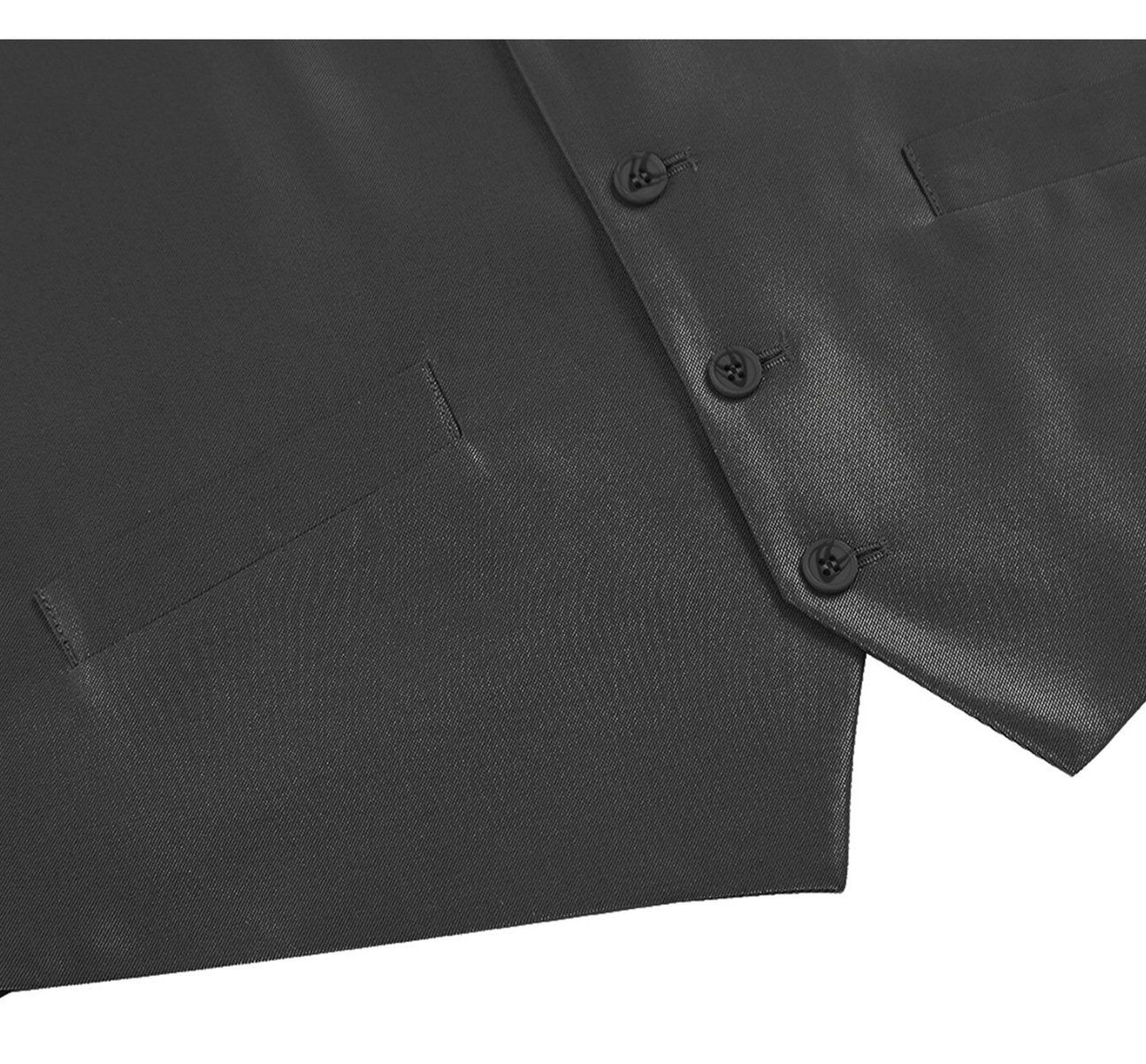 Alessandro Vitello by Renoir Black Formal Regular Fit Suit Vest - Men's Slim Fit Waistcoat for Business & Wedding | Premium Sharkskin Fabric for Office, Cocktail Parties & Special Occasions