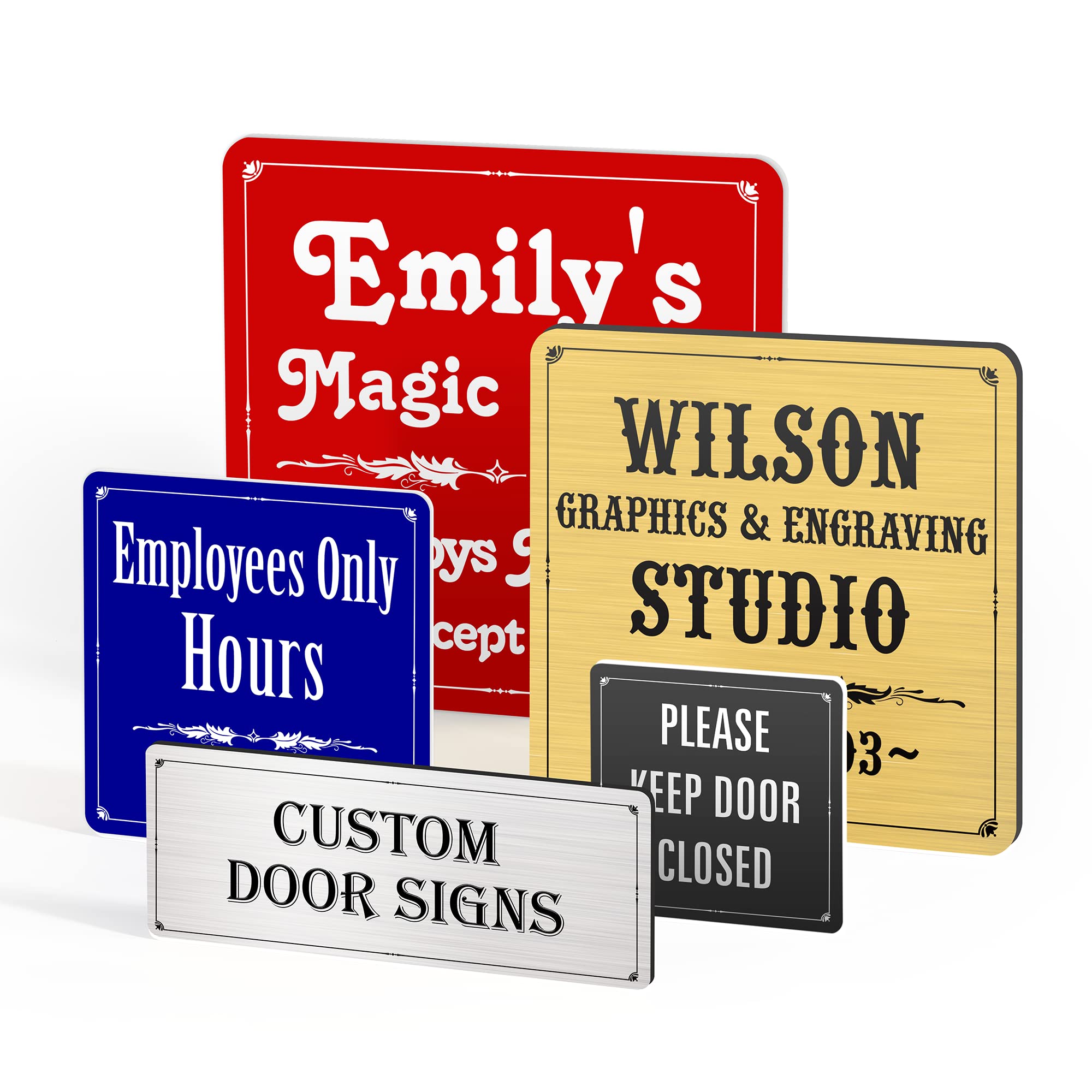Custom Office Door Signs - Personalized Name Plates for Doors - Professional Office Name Plaques - Rectangle Design for Offices, Conference Rooms & Home Offices