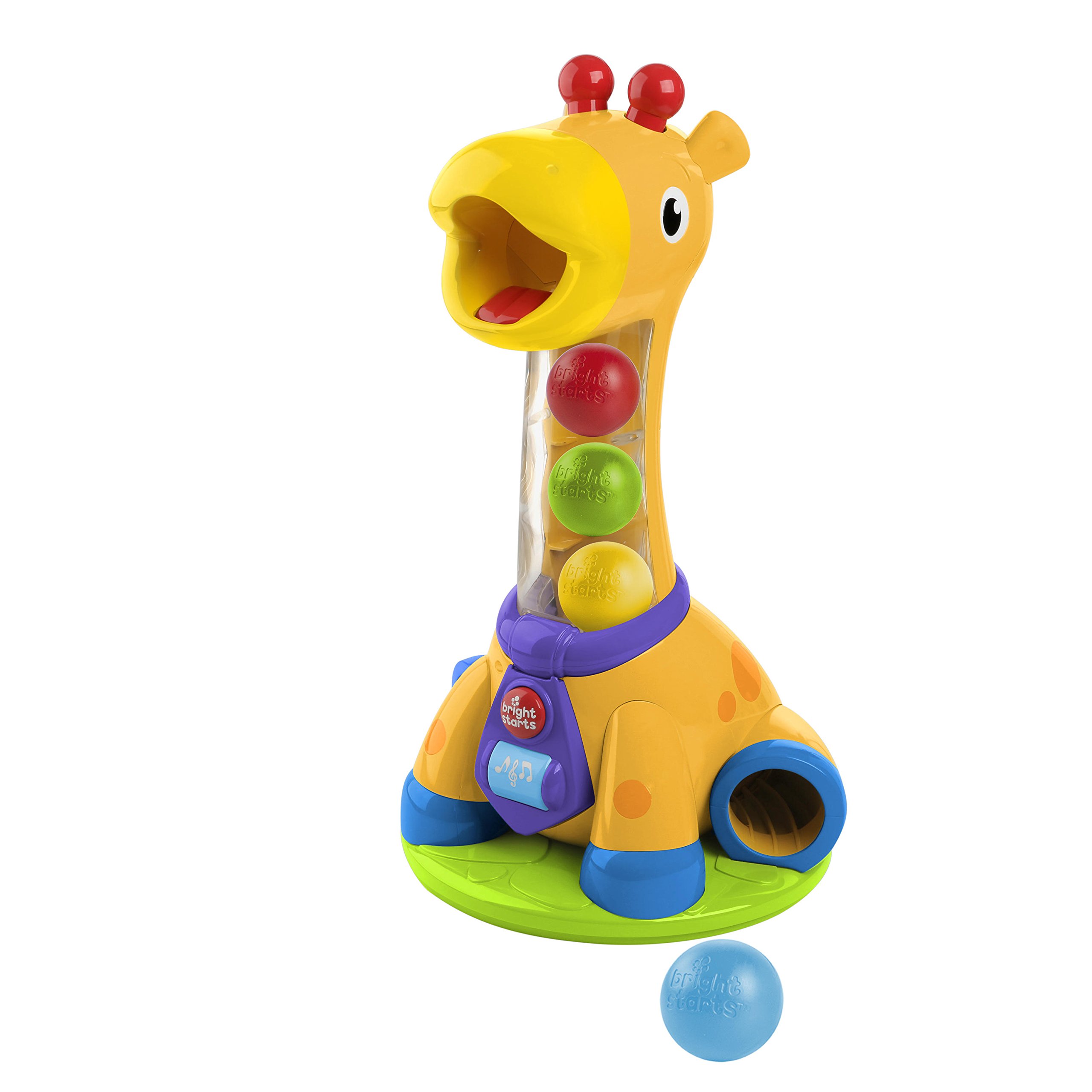 Bright Starts Spin & Giggle Giraffe Ball Popper - Musical Baby Toy with Bouncing Balls for Toddlers 12+ Months - Fun Developmental Play for Crawling & First Steps