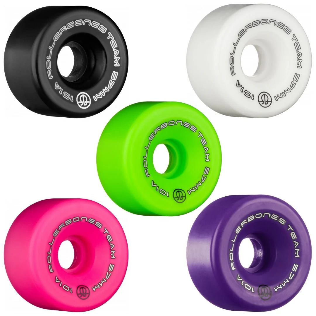 Rollerbones Team Logo 57mm Wheels 8 Pack - High Performance Skate Wheels for Roller Derby & Speed Skating