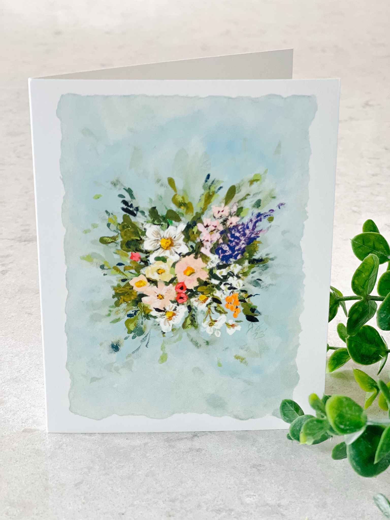 Spring Flowers Bouquet with Greeting Card - Perfect for Mother's Day, Birthday & Anniversary Gifts - Floral Arrangement for Home Decor & Special Occasions