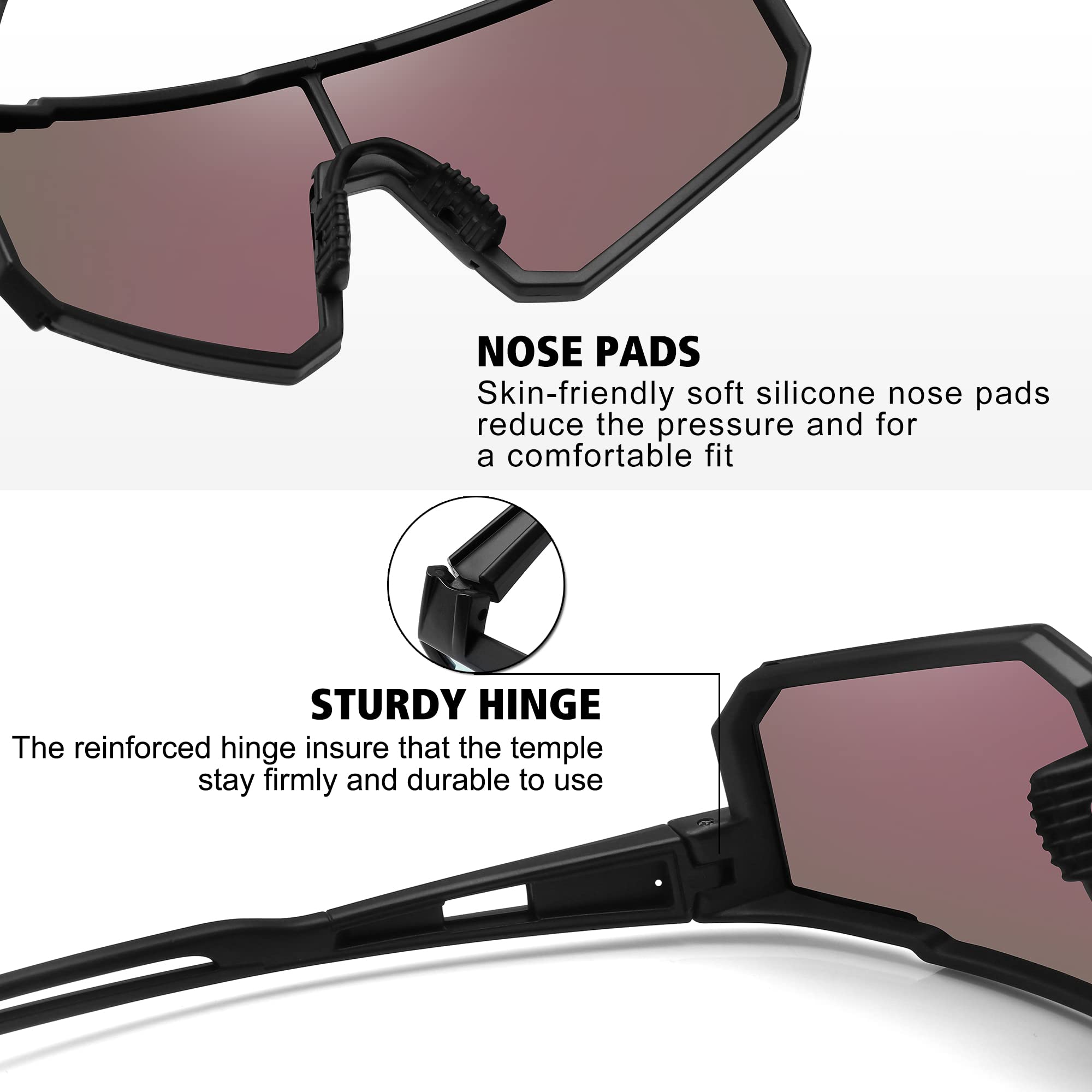 STORYCOAST Polarized Sports Sunglasses for Men & Women - UV400 Protection, Anti-Glare Driving, Fishing, Cycling & Mountain Biking Sunglasses - Perfect for Outdoor Adventures & Active Lifestyles