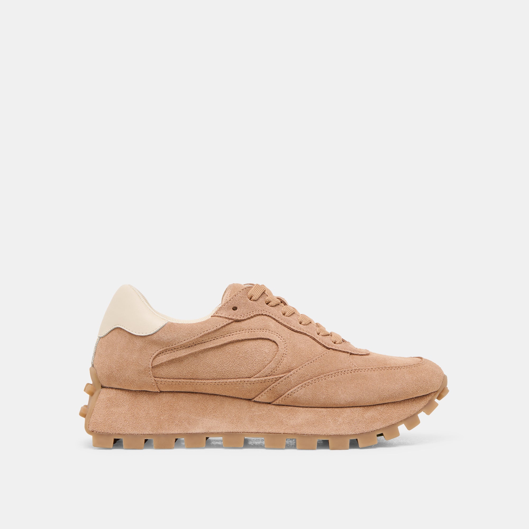 TRICIA Women's Suede Sneakers in Toffee Brown - Comfortable Casual Shoes for Walking, Running & Everyday Wear