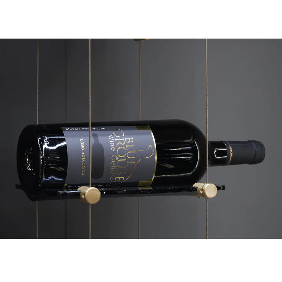 Premium Blue Grouse Glass Cradle with Secure Clips - Floating Wine Display System for Restaurants, Bars & Home Wine Cellars - Perfect for Showcasing Fine Wines & Spirits