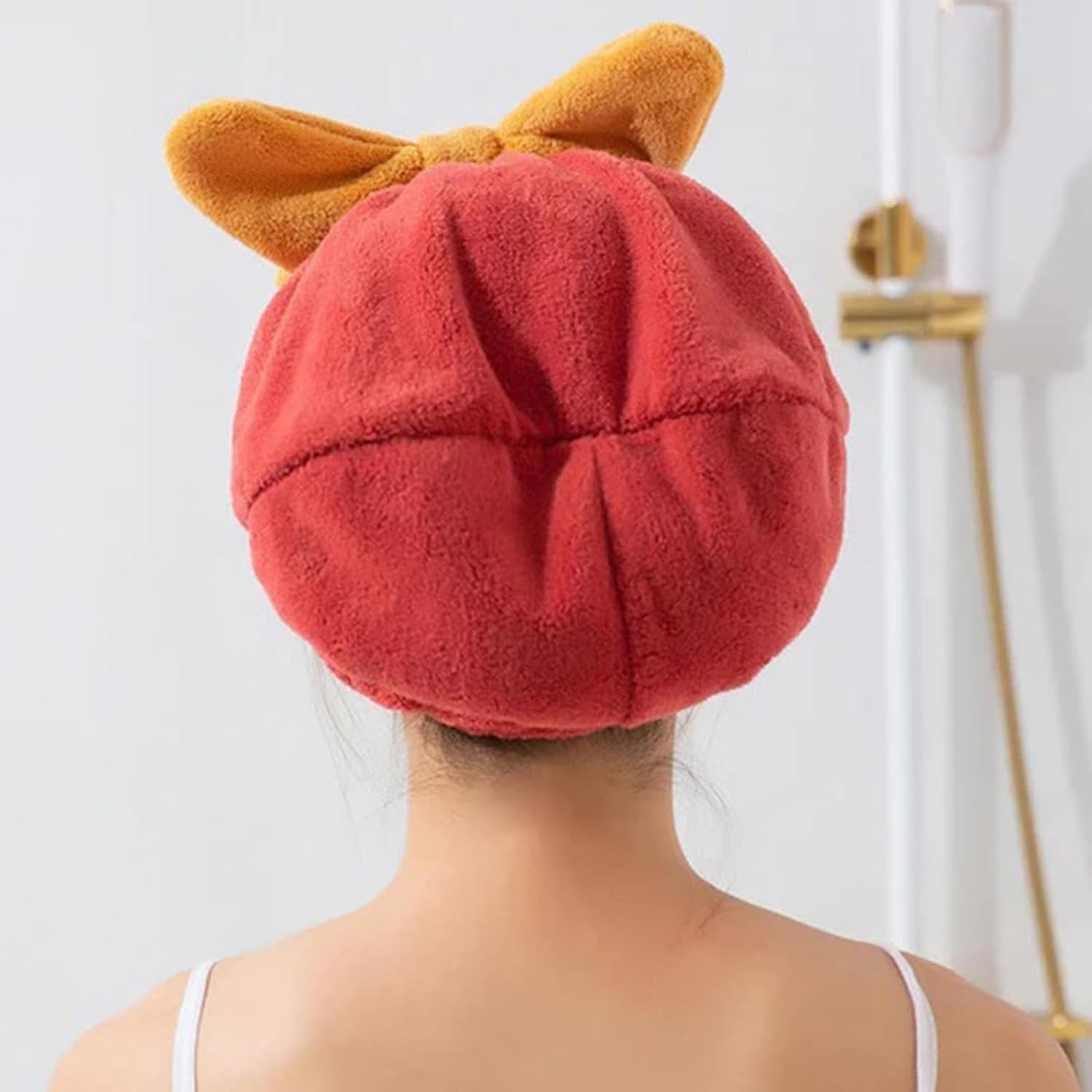 Premium Microfiber Hair Towel Wrap - Ultra Absorbent Hair Turban for Fast Drying, Bath, Spa & Shower | Soft Twist Cap Head Towel for Women & Men | Perfect for Post-Workout, Travel & Home Use (Red)