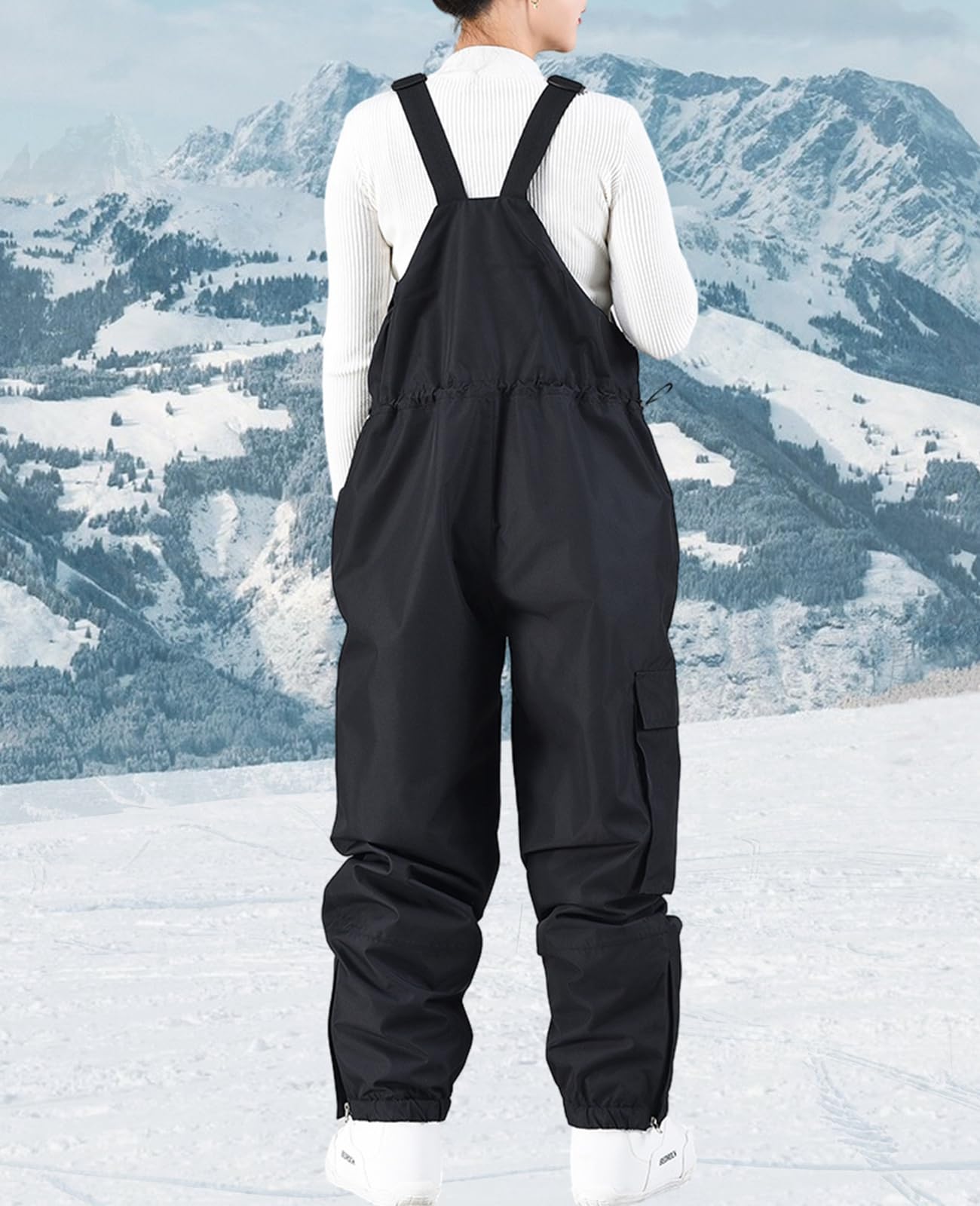 WOWULOVELY Women's Waterproof Insulated Snow Bib Overalls - Windproof Winter Ski Pants for Snowboarding & Outdoor Activities | Perfect for Skiing, Snowboarding, and Cold Weather Adventures
