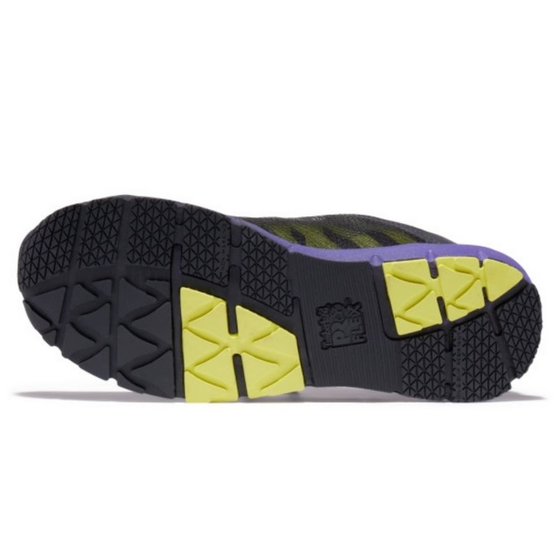 Timberland PRO Radius Women's Athletic Composite Toe Work Shoes - Lightweight Safety Shoes for Women, Non-Slip Work Boots with Steel Toe Protection (Black/Purple) - Perfect for Construction, Warehouse & Industrial Work
