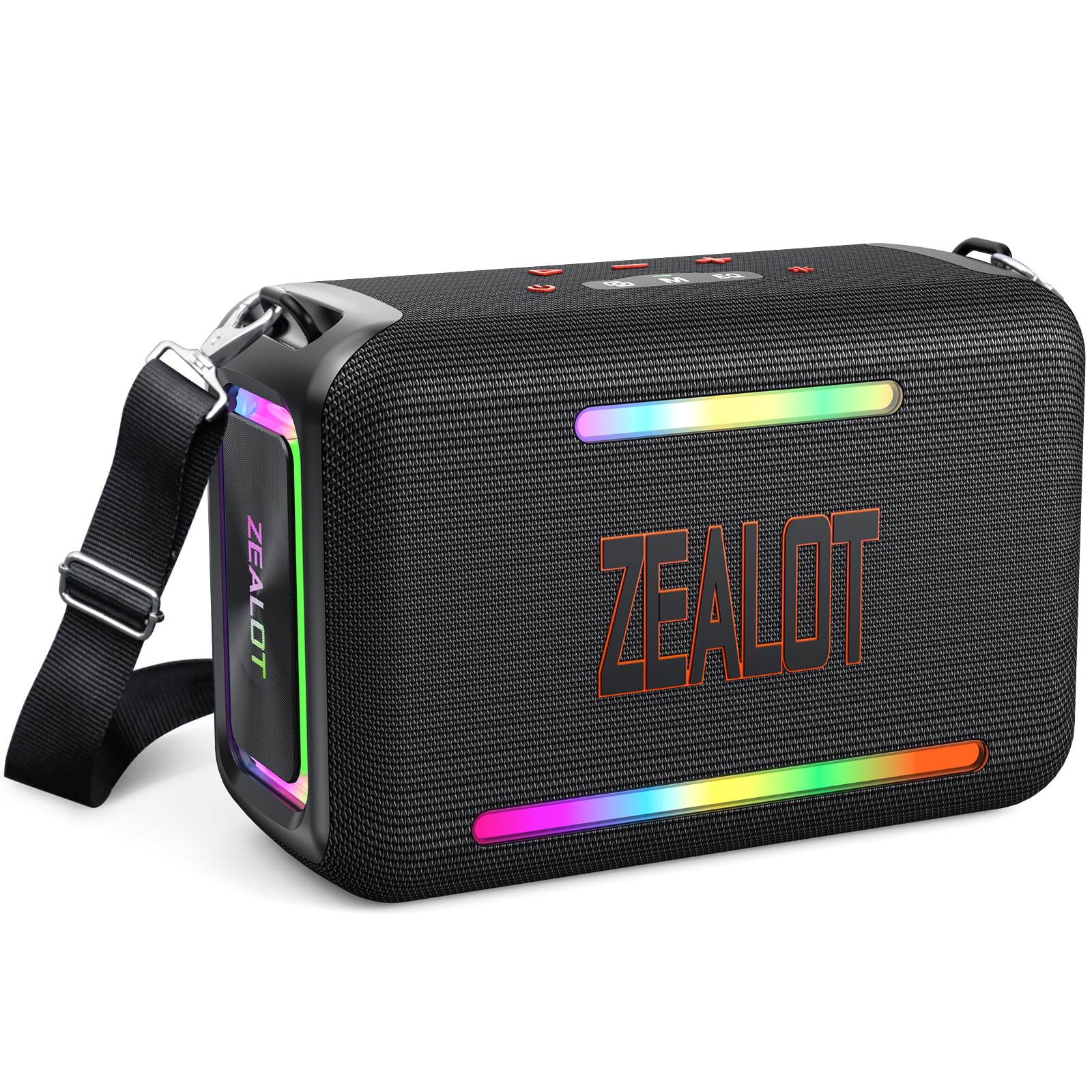 ZEALOT 120W Powerful Bluetooth Speaker - IPX6 Waterproof Wireless Speaker with LED Lights, 40H Playtime & Custom EQ | Portable Outdoor Party Speaker with Deep Bass for Beach, Camping, Poolside & Home Entertainment