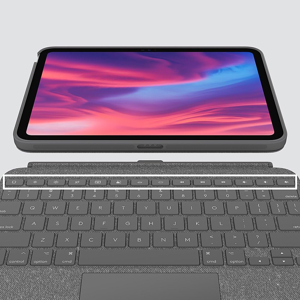 Logitech Combo Touch Detachable Keyboard Case for iPad 10th Generation (2022) - Oxford Grey (Renewed) | Slim Protective Cover with Trackpad for Work & Study