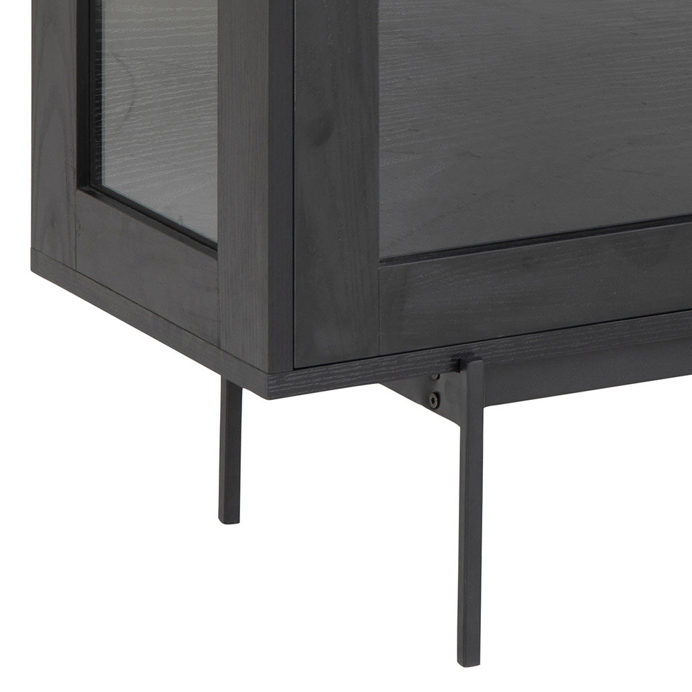 KREMAN 140cm Black Sideboard Buffet Cabinet - Modern Storage Solution for Dining Room, Living Room & Entryway