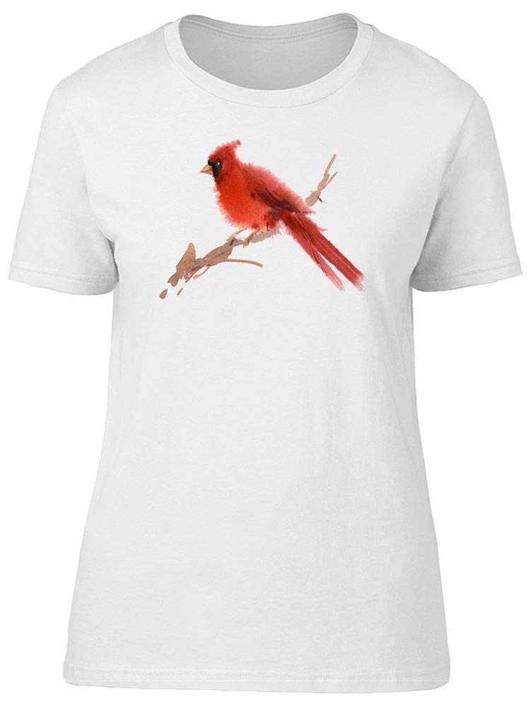 Red Bird on a Branch Women's T-Shirt - Casual Graphic Tee for Everyday Wear, Street Style & Spring Outfits