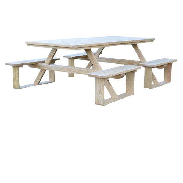 8ft Pressure Treated Pine Walk-In Table - Outdoor Picnic, Party & Event Dining Solution