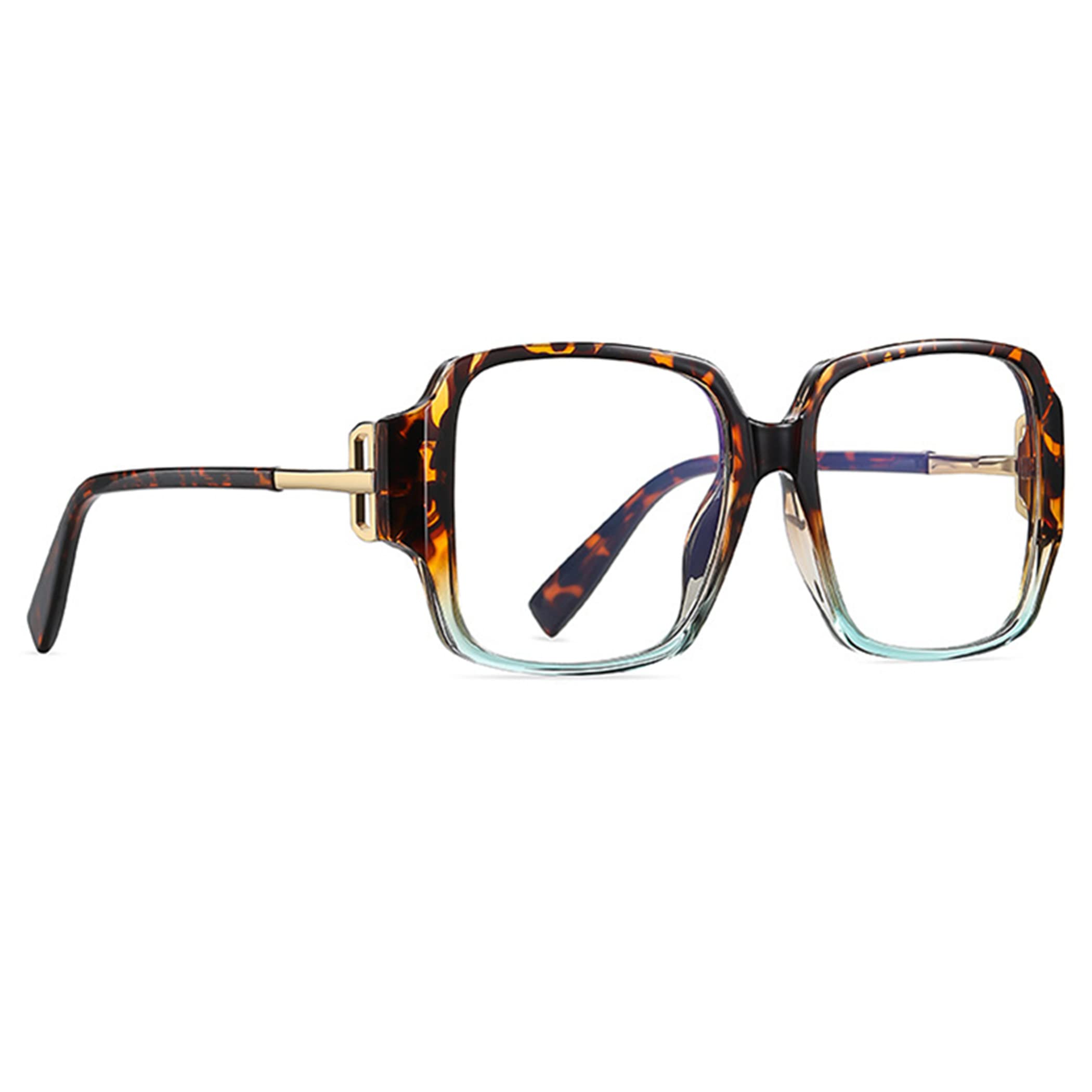 Trendy Oversized Blue Light Blocking Reading Glasses for Women - Stylish Gradient Square Frame Computer Glasses - Perfect for Office Work, Screen Time & Fashion Accessories