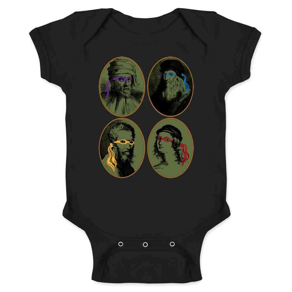 Funny Italian Renaissance Ninja Artist Parody Bodysuit for Baby Boys & Girls | Cute Infant Onesie for Playdates & Photo Shoots