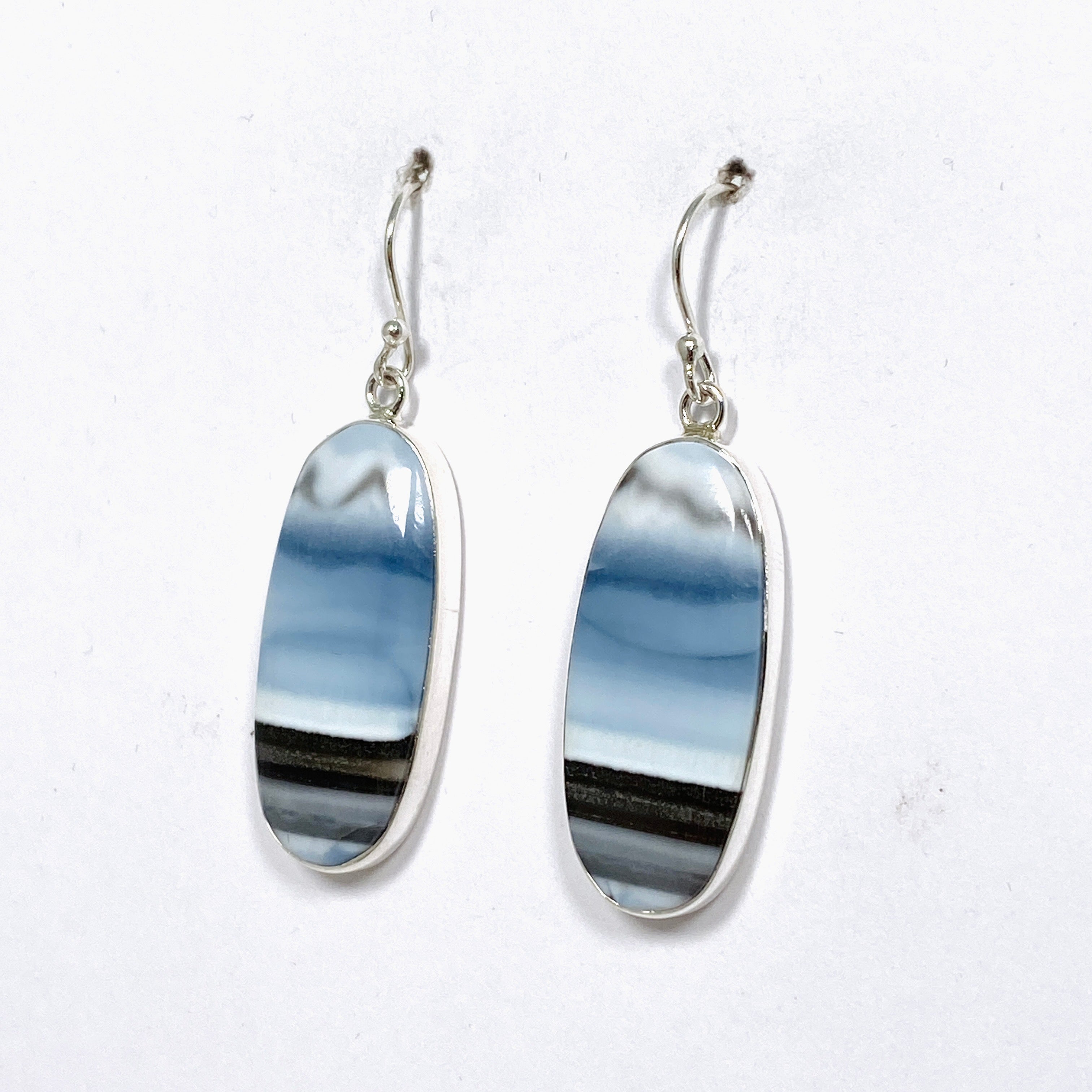 Blue Owhyee Opal Oval Cabochon Earrings - Natural Gemstone Jewelry for Women | Perfect for Weddings, Parties & Special Occasions