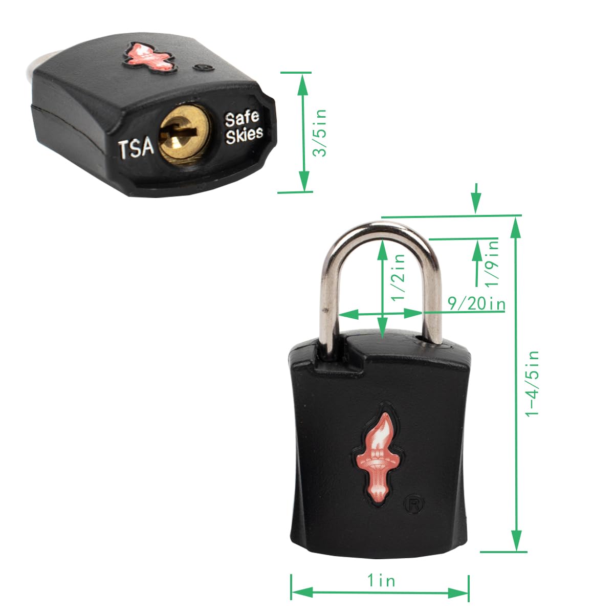 4 Pack Black TSA Approved Luggage Locks - Secure Suitcases, Carry-On Bags, Backpacks & Laptop Cases | Travel Essentials for Airports & Hotels