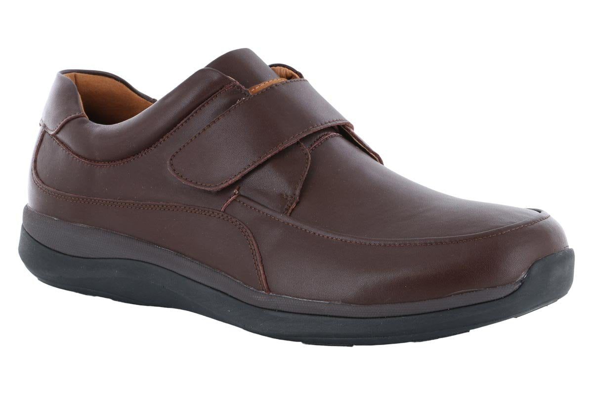 Propet Parker Velcro Walking Shoes for Men - Comfortable Brown Orthopedic Sneakers for Daily Wear, Work & Outdoor Activities