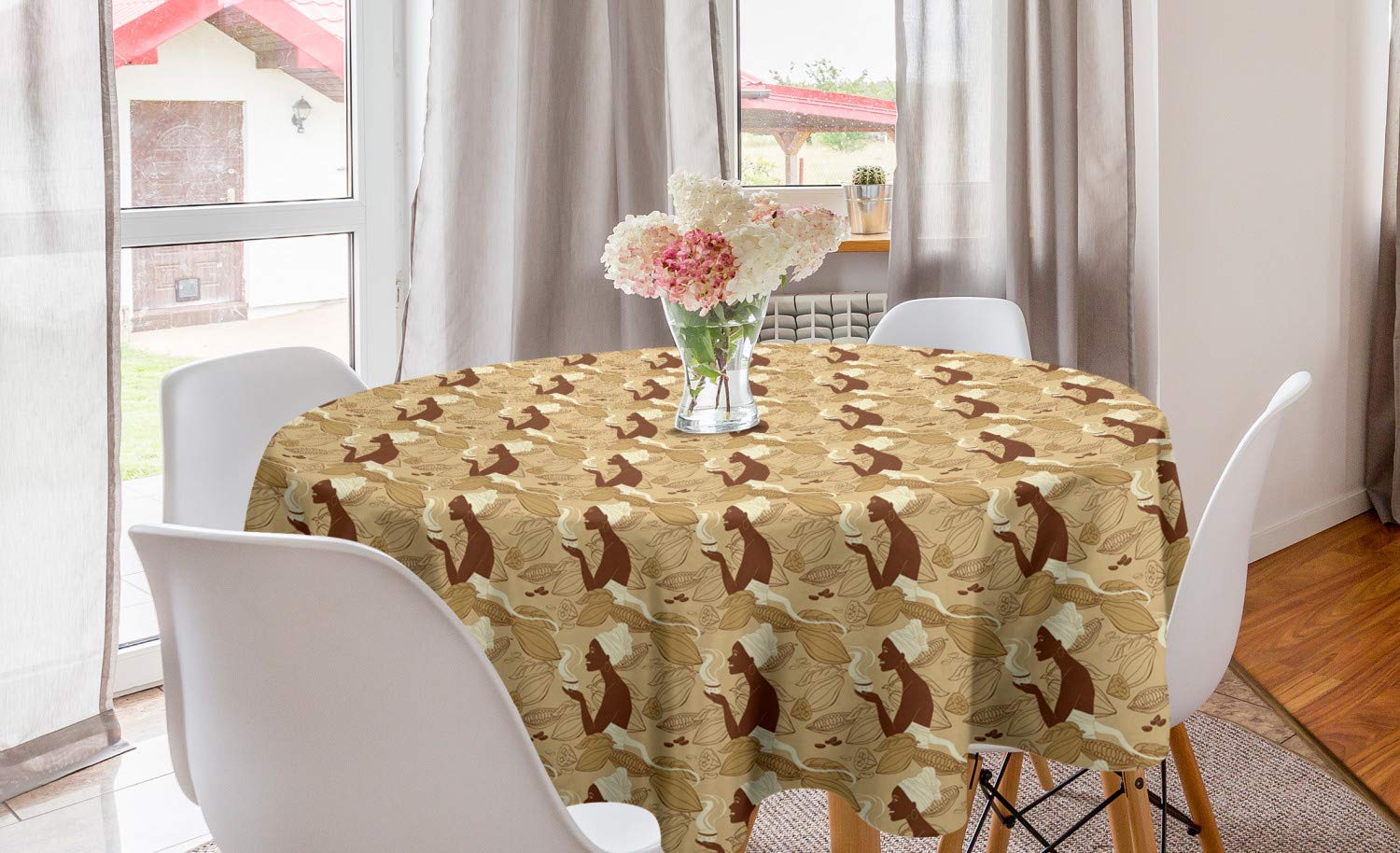 Ambesonne African Round Tablecloth 60
