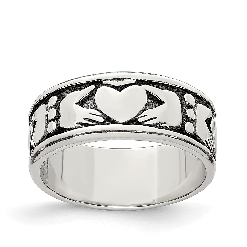 925 Sterling Silver Irish Claddagh Celtic Knot Band Ring for Men - Durable & Hypoallergenic Wedding, Promise & Friendship Ring - Perfect Gift for Dad, Husband, Boyfriend (Father's Day, Anniversary, Birthday)