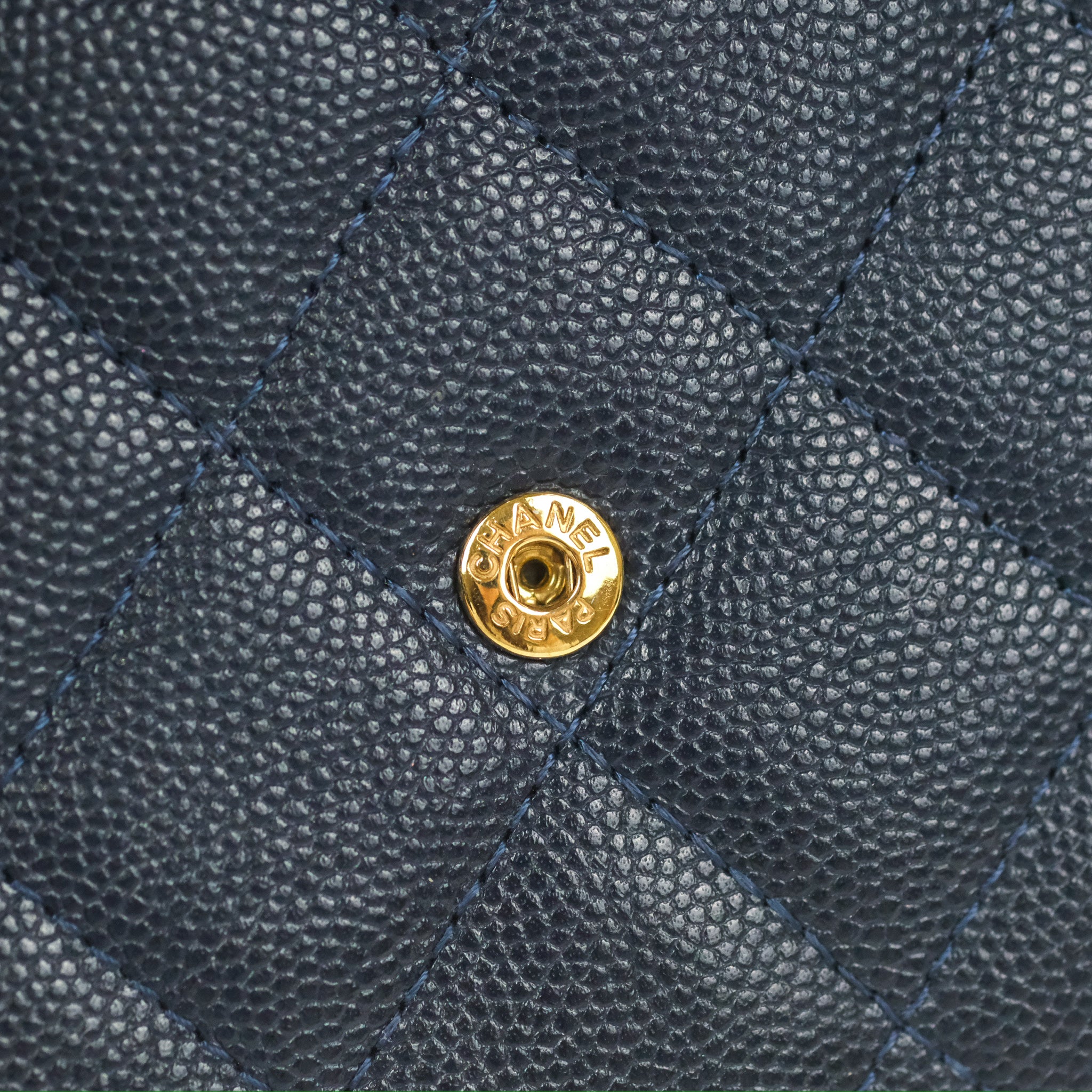 Chanel CC Filigree Small Flap Wallet in Navy Caviar Leather with Gold Hardware - Luxury Women's Wallet for Everyday Use & Special Occasions