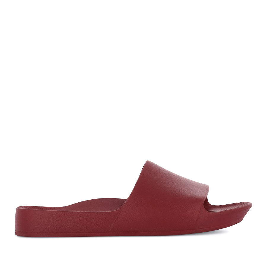 **Arch Support Slides for Women & Men - Comfortable Sandals with Cushioned Footbed - Sangria Red - Perfect for Home, Beach & Casual Wear**