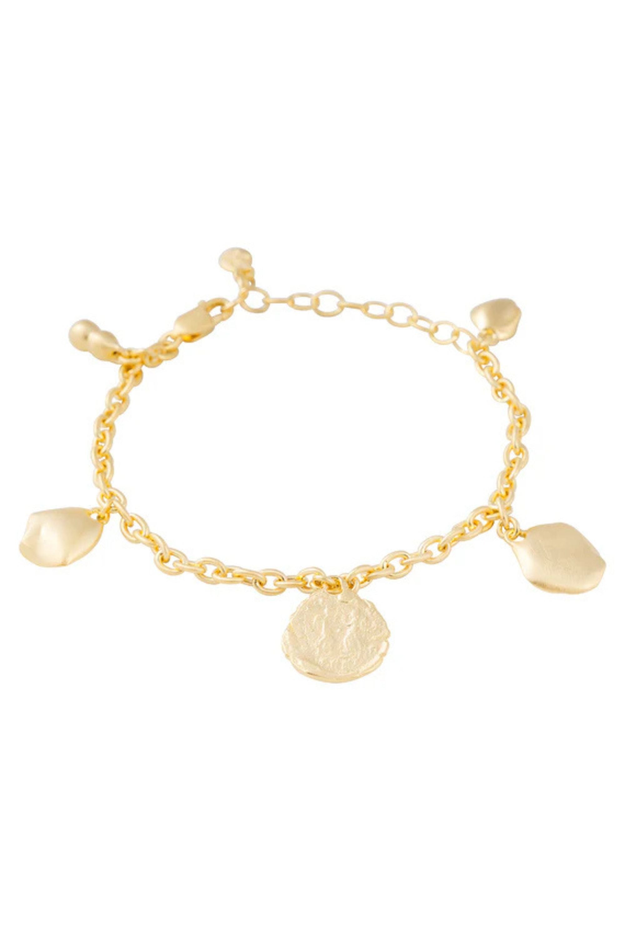 FAIRLEY Gold Nomad Trinket Bracelet for Women - Boho Chic Adjustable Chain Bracelet with Charms - Perfect for Layering, Gift Giving & Everyday Wear