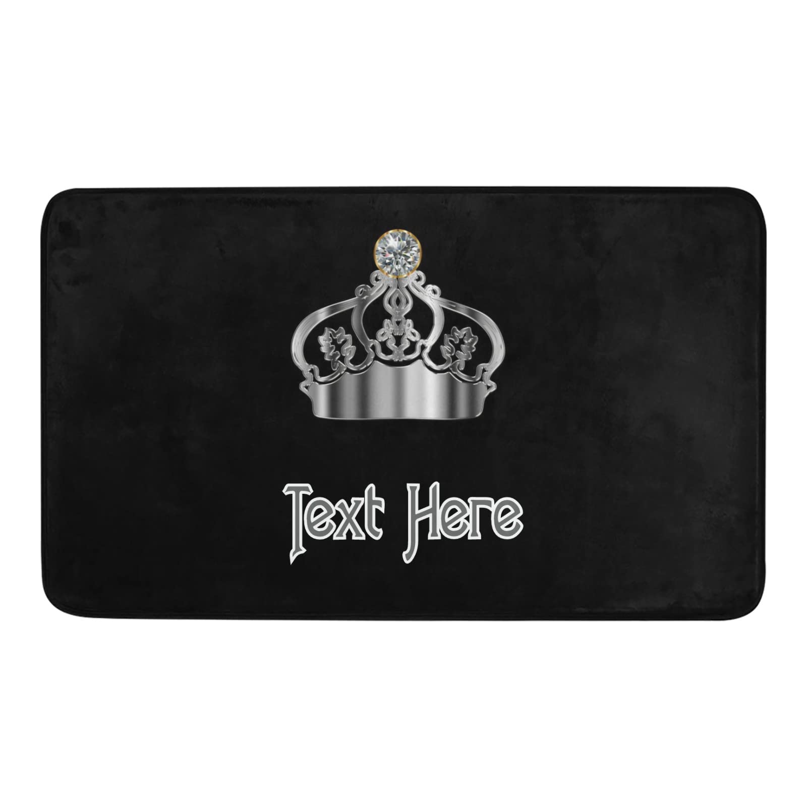 Personalized Doormat with Name - Custom Hat Diamond Design Indoor/Outdoor Entrance Rug - Non-Slip Decor for Garden, Kitchen, Office - 23.6 x 15.7 Inch - Perfect Welcome Mat for Home & Business Entrances