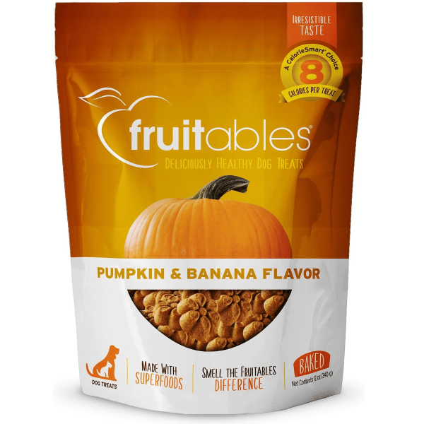 Fruitables Baked Pumpkin & Banana Dog Treats - Healthy Natural Dog Snacks for Training & Rewards - Perfect for Small & Medium Dogs