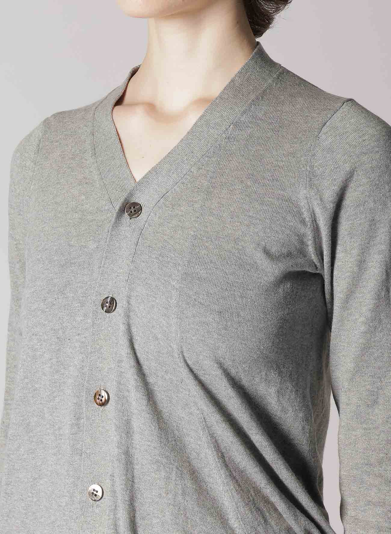 COYARN 32/2 R 14G V-Neck Cardigan Sweater for Women - Soft Knit Pullover for Casual Wear & Office Outfits