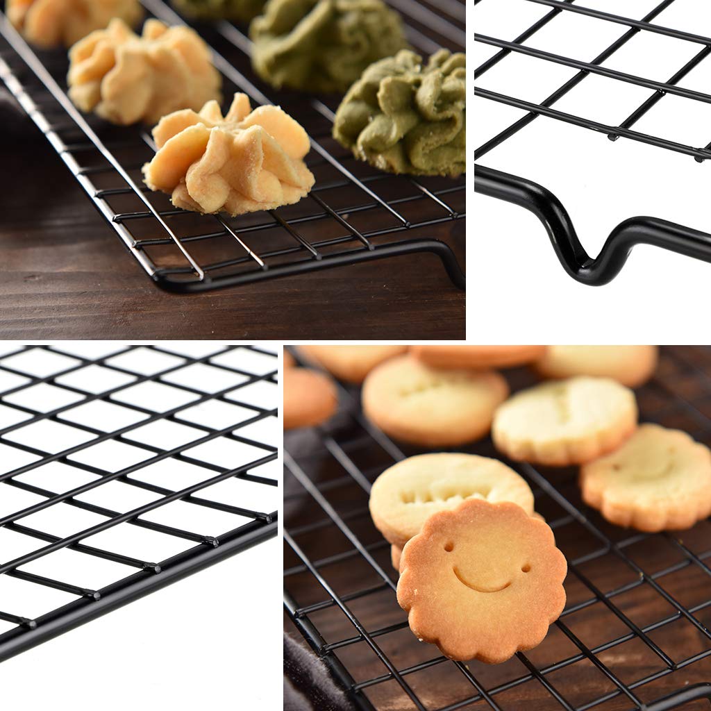 OwnMy Set of 2 Non-Stick Heavy Duty Baking Cooling Racks - 10” x 16” Oven Safe Wire Racks for Roasting, Baking, Cookies, Bread & Pastries - Perfect for Kitchen, Bakery & Holiday Cooking