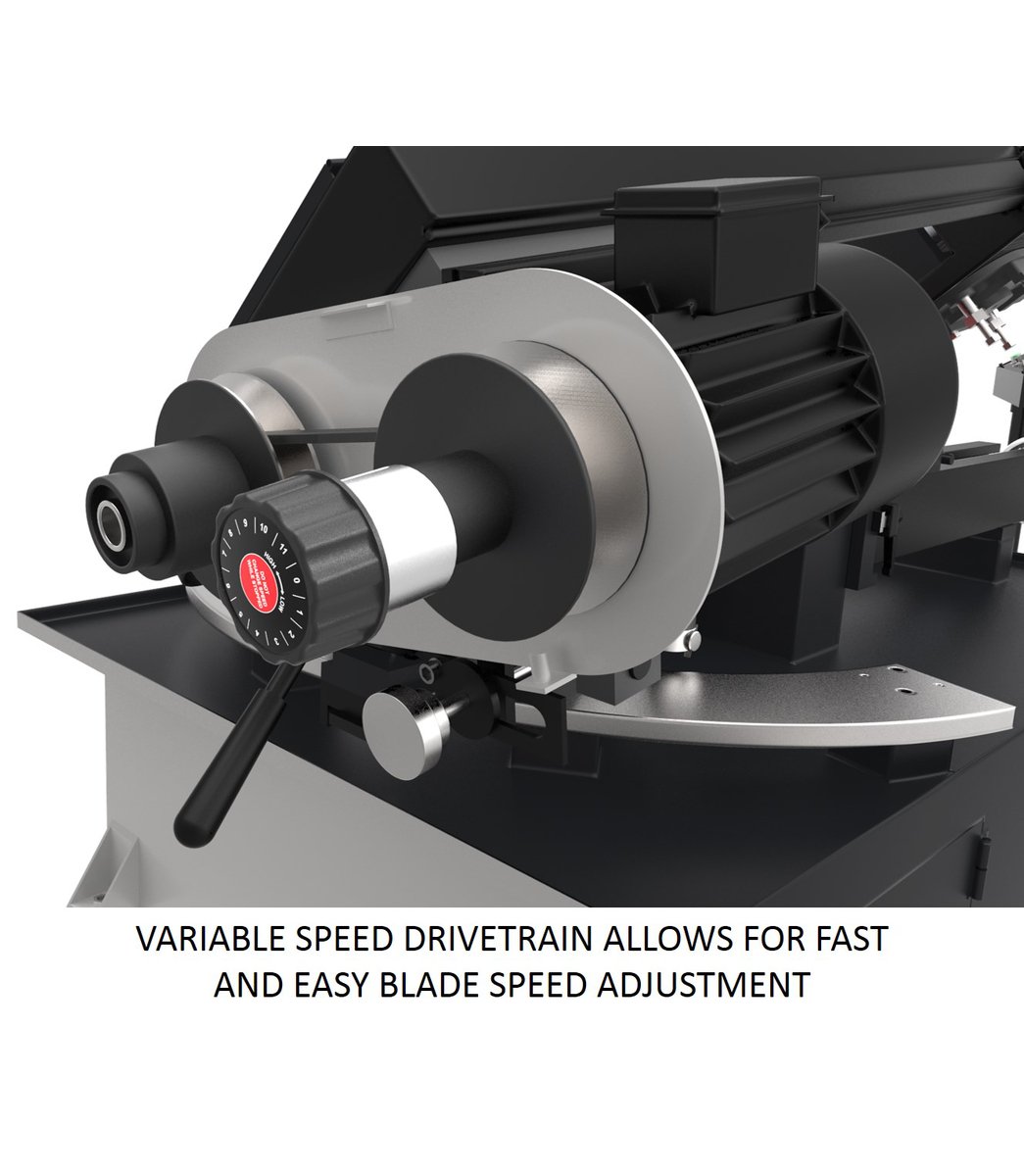 8 x 13 Variable Speed Mitering Bandsaw | EHB 8VSM | Professional Woodworking Tool for Precise Cuts in DIY Projects and Furniture Making