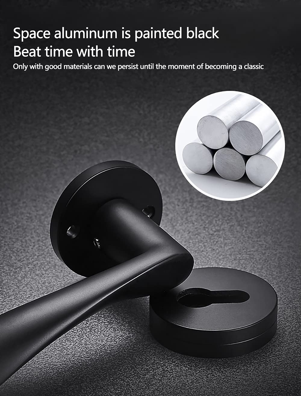 Black Square Non-Turning Single Side Door Lever Handle - Easy Install Pull Only Lever Set for Closets, French Doors, Bedrooms & Bathrooms | Durable Interior Door Hardware for Home & Office Use