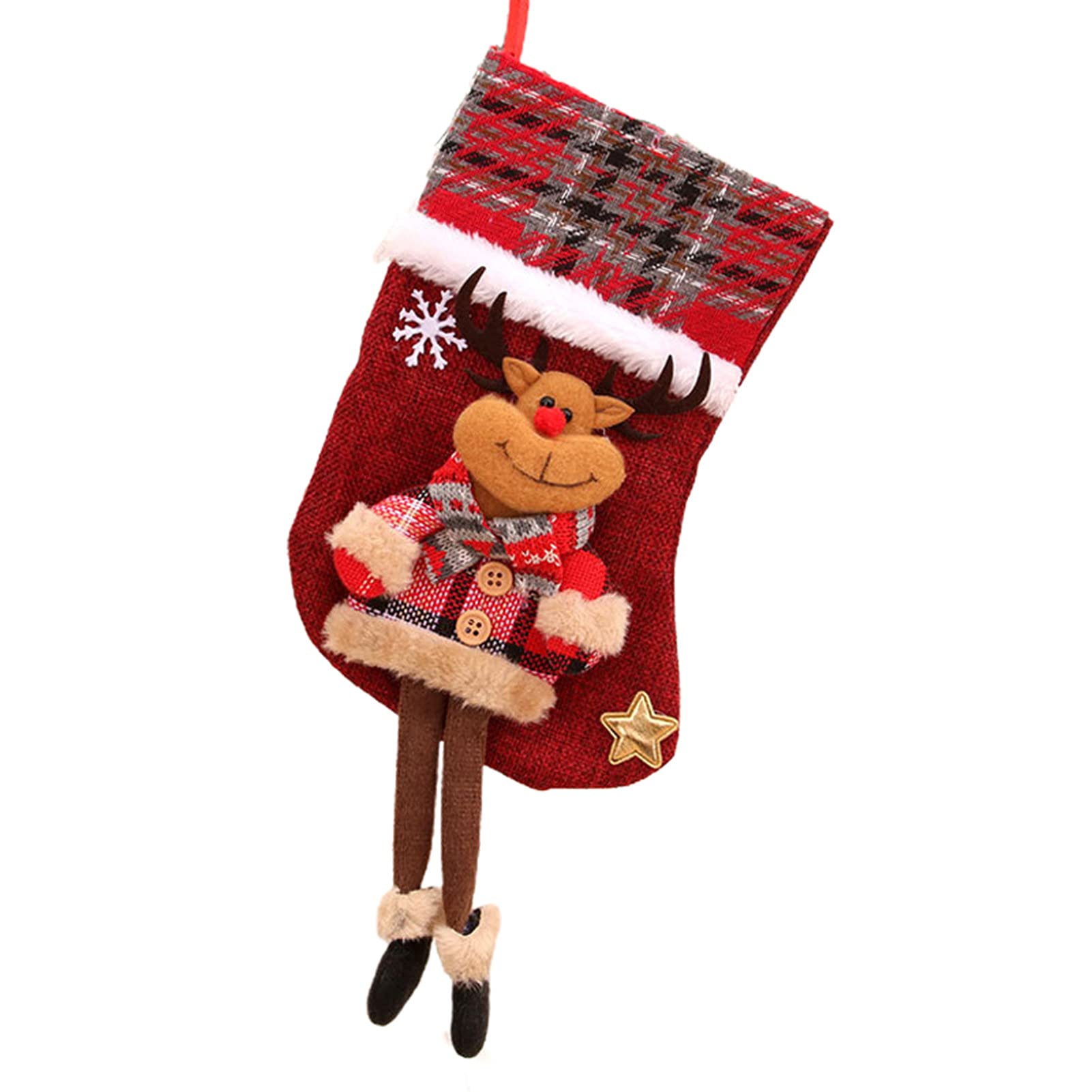 2023 Christmas Stockings - Large Capacity 3D Tree Hanging Xmas Stockings, Durable Holiday Decorations for Home - Perfect for Fireplace Mantel, Staircase & Christmas Tree Decor