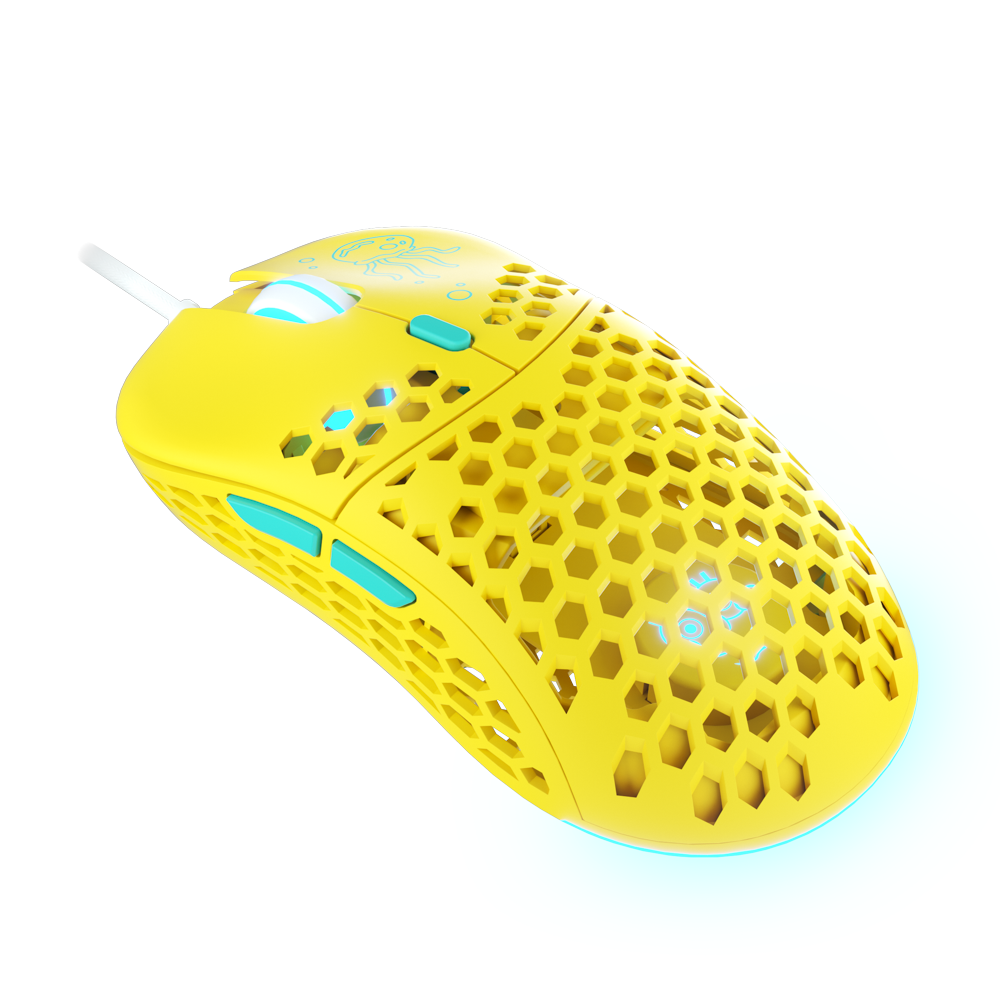 SpongeBob X Ghost M1 UltraLight Gaming Mouse - Wireless RGB Ergonomic Computer Mouse for PC, Mac, Laptop - Perfect for FPS, MOBA, Esports Gaming & Office Work