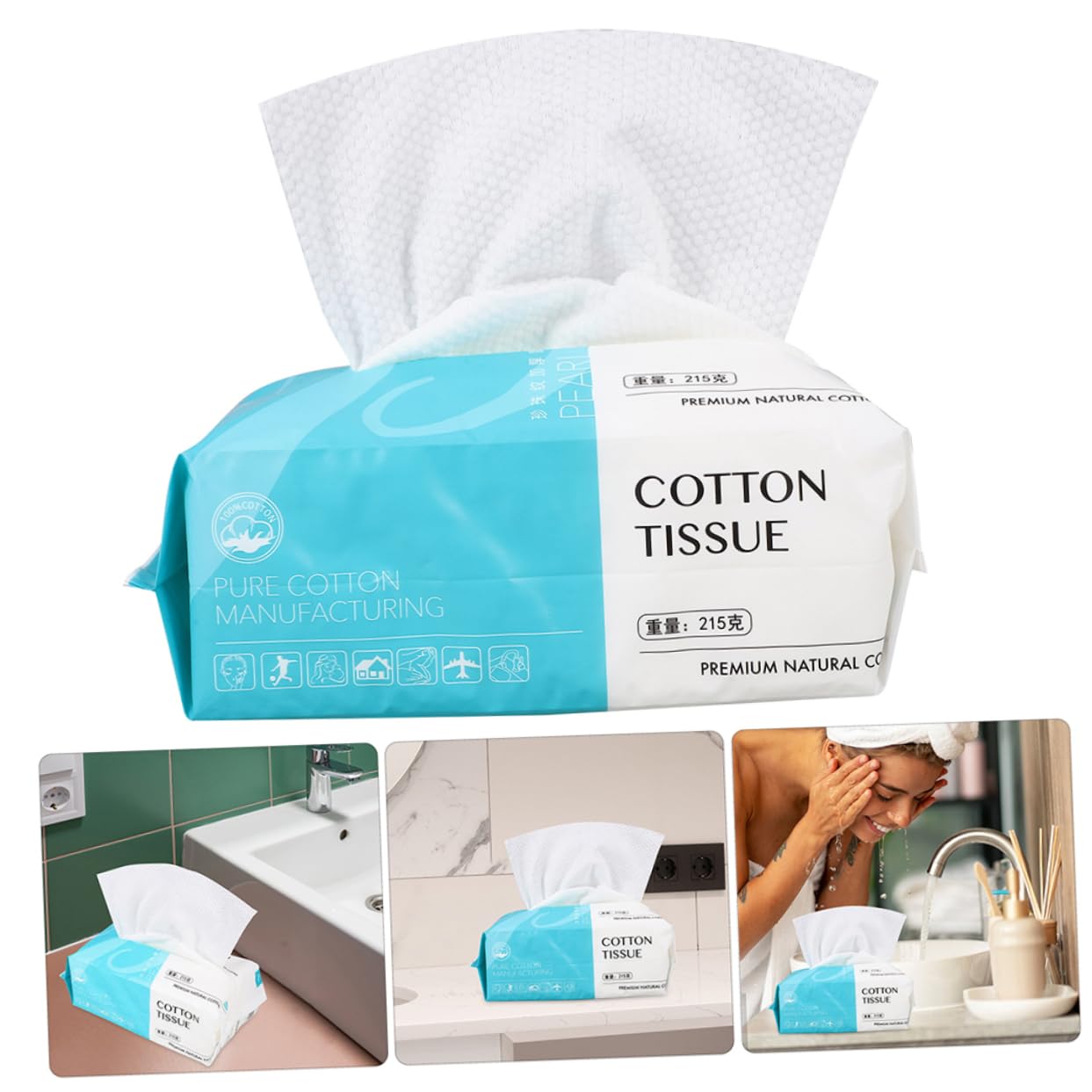 FRCOLOR 2-Pack Soft Thickening Face Towels - Gentle Makeup Remover & Cleansing Washcloths for Face, Toner & Skincare - Premium White Cotton Fiber Facial Towels for Daily Beauty Routine & Spa Days