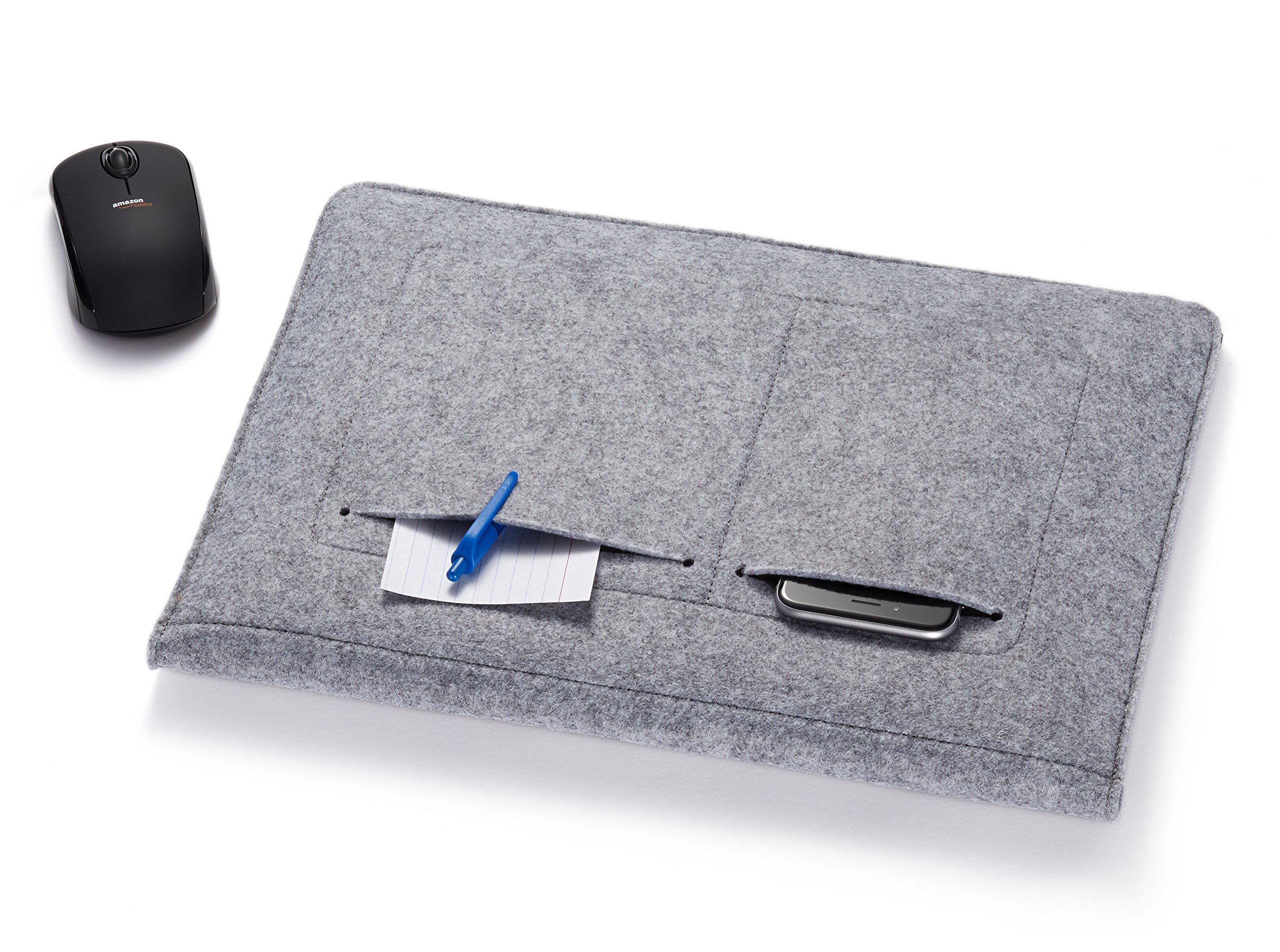 Amazon Basics 13 Inch Felt MacBook Laptop Sleeve Case - Light Grey Protective Cover for MacBook Air & Pro - Perfect for Travel, Office & School Use