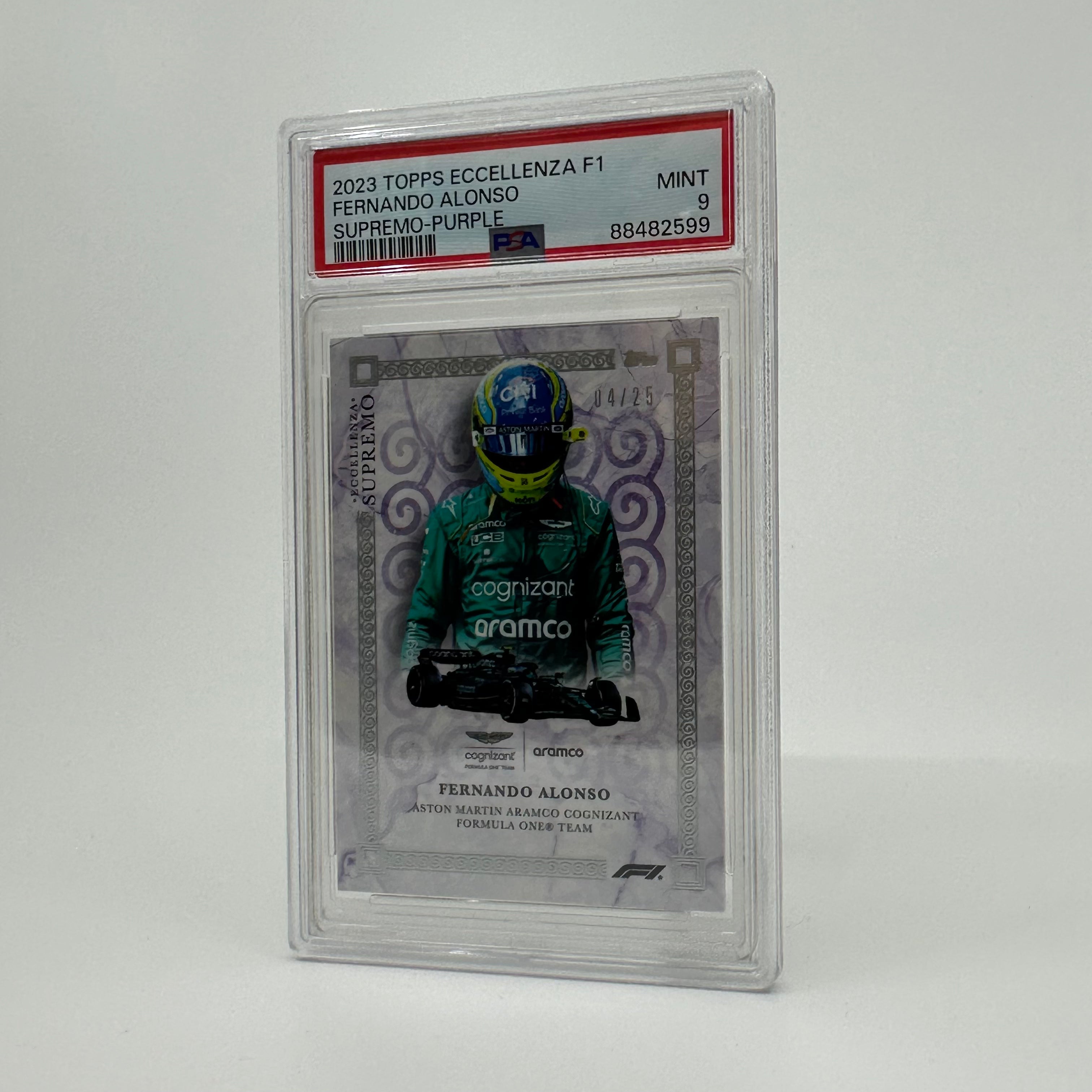 2023 Fernando Alonso Eccellenza Supremo PSA 9 Graded Card - 04/25 Purple Limited Edition | Perfect for Collectors, Racing Fans & Investment Portfolios