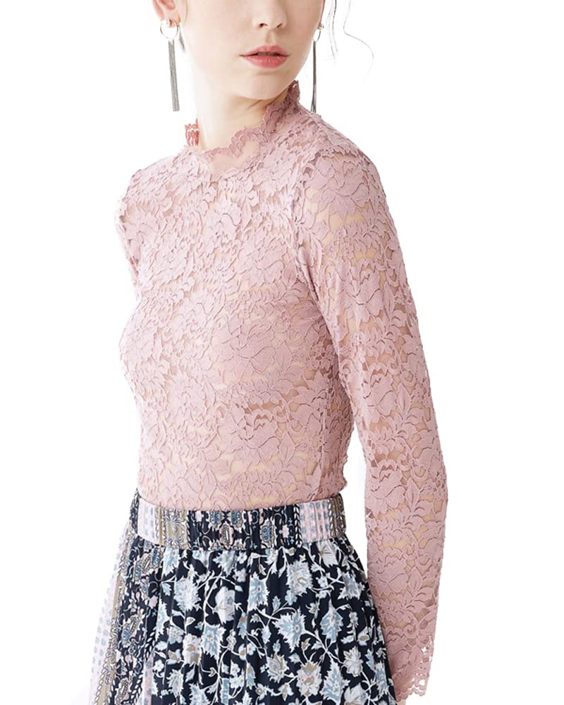 Floral Lace Long Sleeve Top with Camisole - Women's Plus Size Summer Blouse with Eyelash Trim for Casual & Dressy Outfits | Perfect for Date Nights, Office Wear & Special Occasions