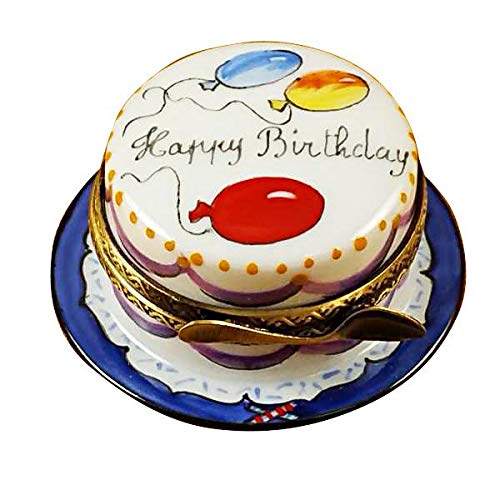 Rochard Happy Birthday Cake Vanilla Limoges Porcelain Box - Elegant Collectible Gift for Birthdays, Anniversaries & Special Occasions | Perfect for Cake Jewelry Storage & Home Decor